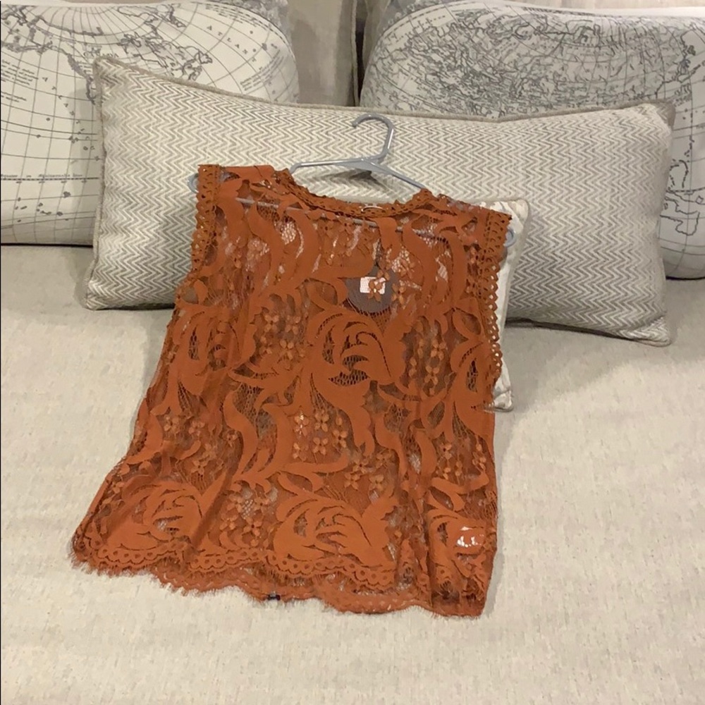Pumpkin Spice Gorgeous Lace top - Picture 4 of 8